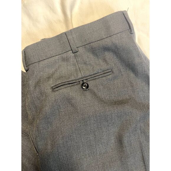 Stafford Essentials Classic Fit Slacks 34x30 | Gray | Button Pocket | Cuffed Hem - Picture 3 of 11